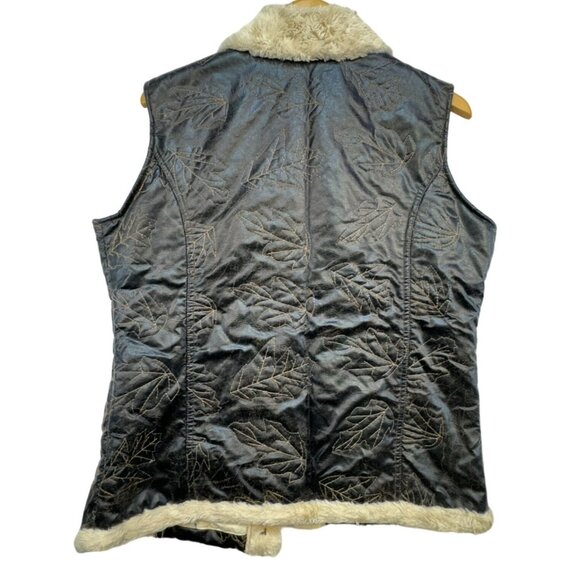 Woolrich Womens Outdoor Faux Leather Sherpa Lined Vest Medium Brown Leaf - Picture 11 of 13